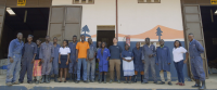 Pictured is the team at Devenishs model pig farm and specialized feed mill in Hoima. The company now employs over 25 people in the region_