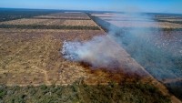 smoke from fire on land argentina 