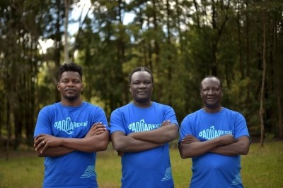 Pictured are the three founders of Aquarech, a digital platform aimed at powering growth in aquaculture in Kenya © Aquarech