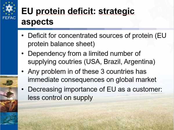 EU currently has a dependancy on protein imports