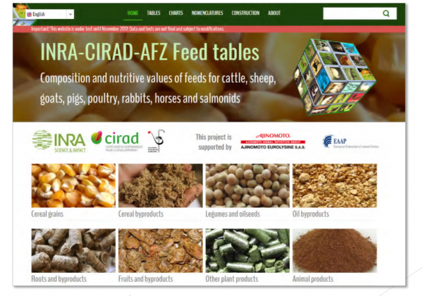 INRA feed table website