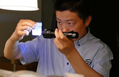 Keshuai Li, scientist, at work at ATC Hirtshals hatchery © BioMar 