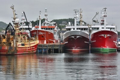 Commercial fishing trawlers moored in Killybegs Docks in County Donegal in the Republic of Ireland. © GettyImages/ SteveAllenPhoto
