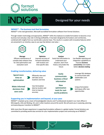 iNDIGO™: The formulation tool for the future of your business